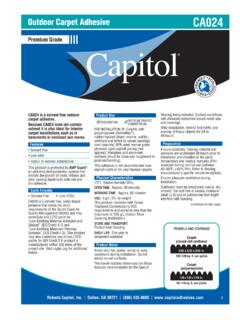 Outdoor Carpet Adhesive CA024 - Capitol Adhesives