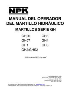 MANUAL DEL OPERADOR DEL MARTILLO HIDR&#193;ULICO
