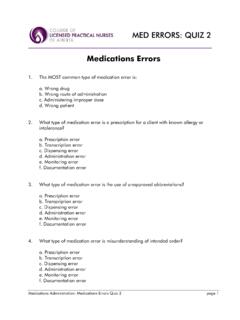 Medications Errors Quiz - College of Licensed Practical ...