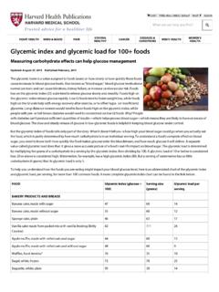 Glycemic index and glycemic load for 100+ foods - Harvard ...