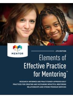 4TH EDITION Elements of Effective Practice for Mentoring