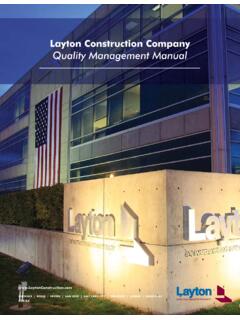 Layton Construction Company Quality Management Manual