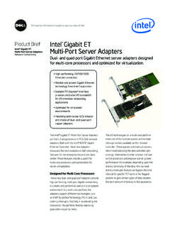 Intel Gigabit ET Intel&#174; Gigabit ET Multi-Port Server …