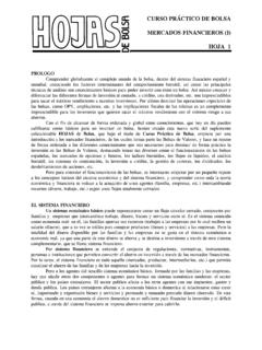 CURSO PR&#193;CTICO DE BOLSA MERCADOS FINANCIEROS (I) …