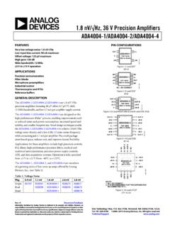 1.8 nV/√Hz, 36 V Precision Amplifiers ADA4004-1/ADA4004 …