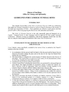 GUIDELINES FOR CATHOLIC FUNERAL RITES