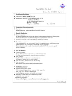 Material Safety Data Sheet Revision Date: 01-06-2008