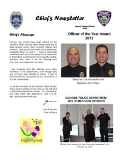 Chief’s Newsletter - Sunrise Police Pension Fund