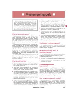 Myelomeningocele - nelsonpatientinstructions.com