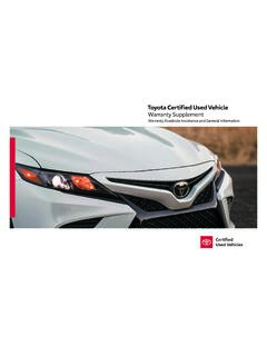 T oyota Certified Used Vehicle Warranty Supplement