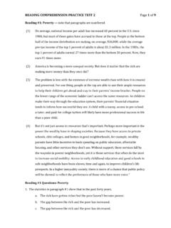 READING COMPREHENSION PRACTICE TEST 2 Page 1 9