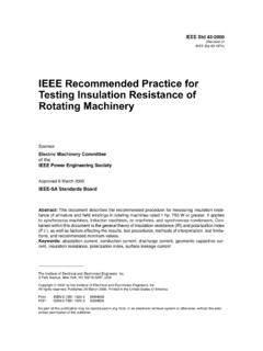 IEEE recommended practice for testing insulation ...