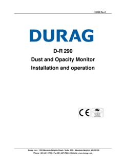 D-R 290 Dust and Opacity Monitor Installation and operation
