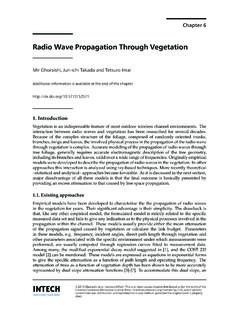 Radio Wave Propagation Through Vegetation - InTech - …