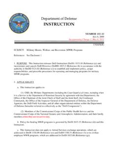 DoD Instruction 1015.10, May 6, 2009, Incorporating …
