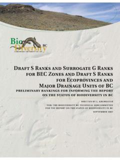 Draft S Ranks and Surrogate G Ranks for BEC Zones and ...