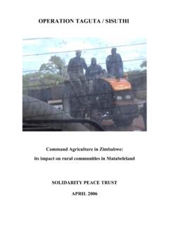 Command Agriculture in Zimbabwe: its impact on rural ...