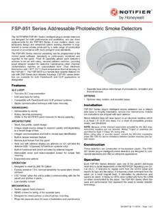 FSP-951 Series Addressable Photoelectric Smoke Detectors
