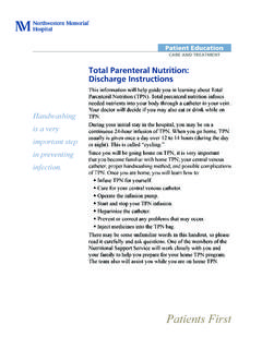 Total Parenteral Nutrition: Discharge Instructions