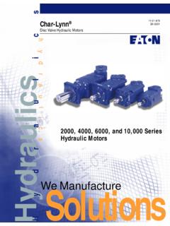 2000, 4000, 6000, and 10,000 Series Hydraulic Motors