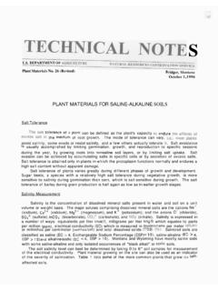 PLANT MATERIALS FOR SALINE-ALKALINE SOILS - USDA
