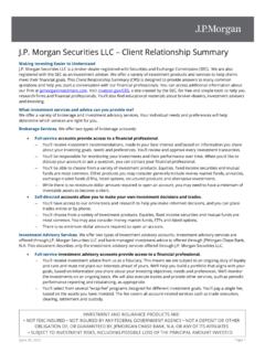 J.P. Morgan Securities LLC – Client Relationship Summary