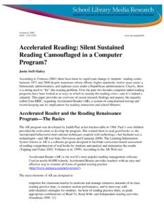 Accelerated Reading: Silent Sustained Reading …