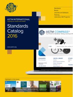 ASTM INTERNATIONAL Standards Catalog 2016