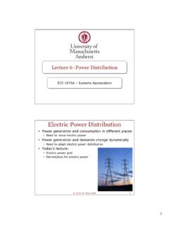Electric Power Distribution - UMass Amherst
