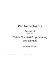 Perl for Biologists - Cornell University