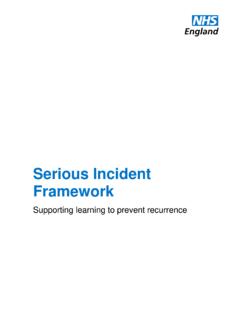 Serious Incident Framework - NHS Improvement