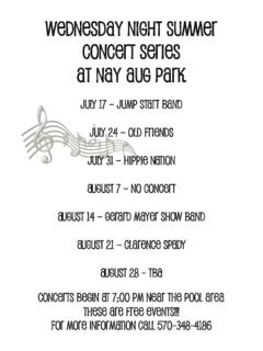 Wednesday Night SUMMER Concert Series at Nay …