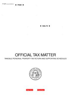 OFFICIAL TAX MATTER - Georgia Department of Revenue