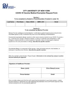 CUNY COVID-19 Vaccine Medical Exemption Request Form