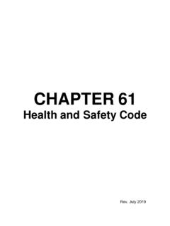 Health and Safety Code - Texas Health and Human Services ...