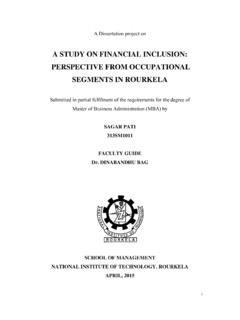 A STUDY ON FINANCIAL INCLUSION: PERSPECTIVE FROM ...