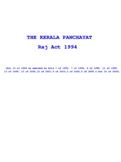THE KERALA PANCHAYAT Raj Act 1994