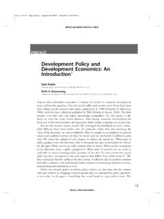 Development Policy and Development Economics: An …