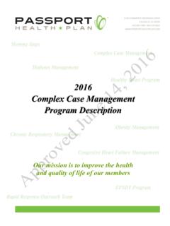2016 Complex Case Management Program Description