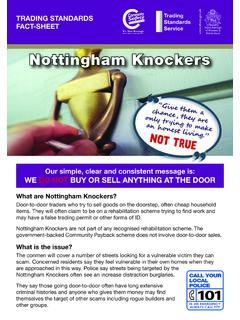 Nottingham Knockers - Action Fraud Alert