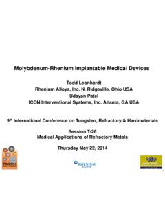 Molybdenum-Rhenium Implantable Medical Devices