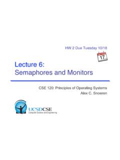 Lecture 6: Semaphores and Monitors