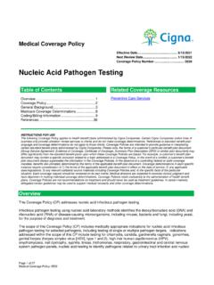 Nucleic Acid Pathogen Testing - Cigna