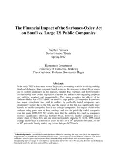 The Financial Impact of the Sarbanes-Oxley Act on Small vs ...