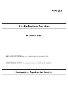 Army Pre-Positioned Operations