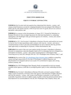 EXECUTIVE ORDER 22-01 EQUITY IN PUBLIC CONTRACTING …
