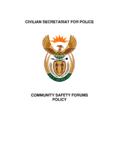 COMMUNITY SAFETY FORUMS POLICY