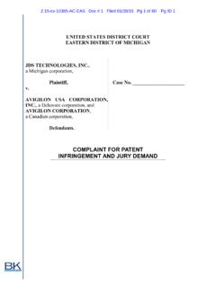 COMPLAINT FOR PATENT INFRINGEMENT AND JURY DEMAND