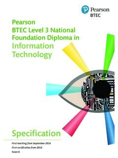 Pearson BTEC Level 3 National Foundation Diploma in ...