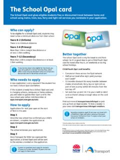 The School Opal card - Transport for NSW